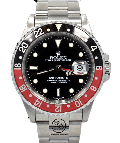 rolex gmt master ii coke 16710 black/red 40mm steel oyster